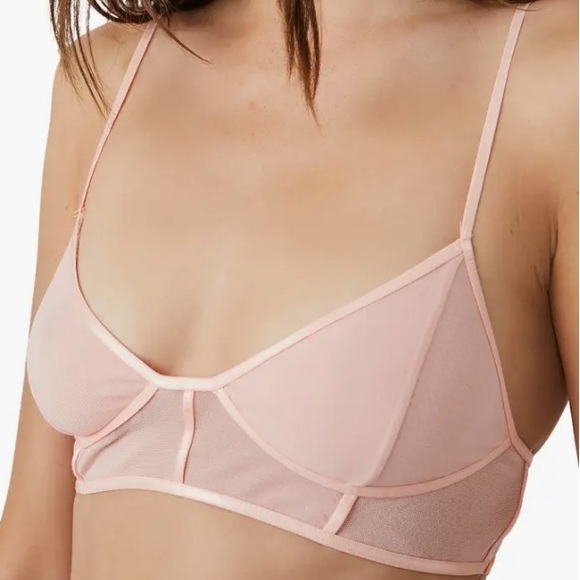 NWOT Intimately Free People Pink Frosting Moonlight Mesh Bra - Picture 3 of 11